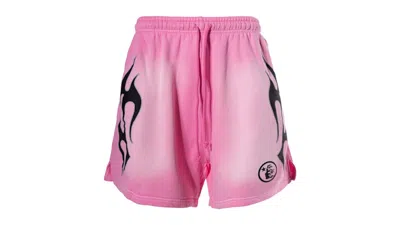 Pre-owned Hellstar Men's  Sports Flame Shorts In Pink