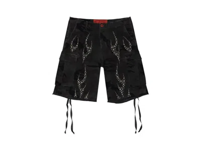 Pre-owned Hellstar Men's  Studded Cargo Shorts In Camo