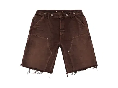 Pre-owned Hellstar Men's  Studded Denim Shorts In Brown