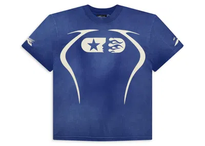 Pre-owned Hellstar Men's  Warm Up T-shirt In Blue