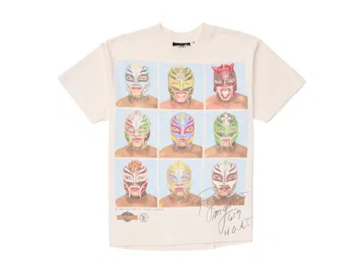 Pre-owned Hellstar Men's  Wrestlemania Rey Mysterio T-shirt In Cream White
