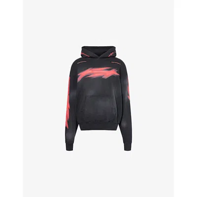 Hellstar Mens Black Graphic-print Relaxed-fit Cotton-jersey Hoody Xl