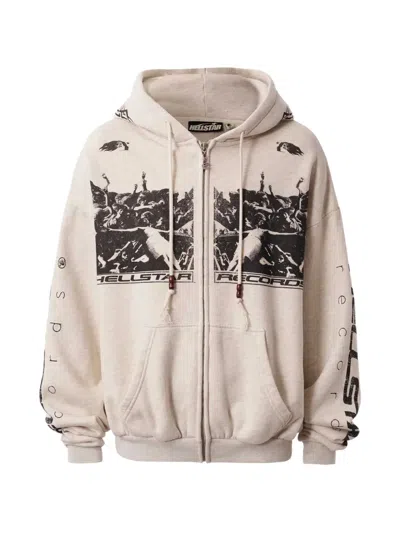 Hellstar Moshpit Zip-up Hoodie In Neutrals