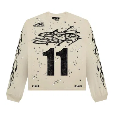 Pre-owned Hellstar Moto Cross Long-sleeve 'cream' | Men's Size Xl