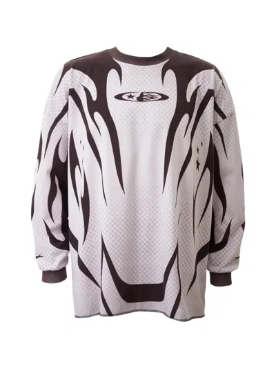 Hellstar Moto Flame-print T-shirt In White