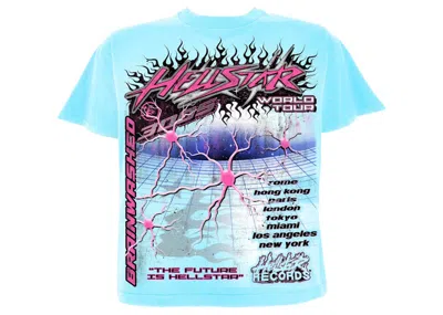 Pre-owned Hellstar Neuron Tour T-shirt In Light Blue