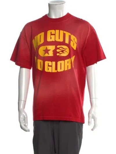 Pre-owned Hellstar No Guts No Glory Graphic Print T-shirt In Red