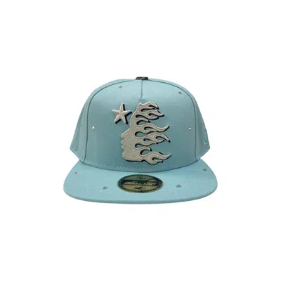 Pre-owned Hellstar Og Logo Hat Fitted + Rhinestones 'baby Blue' | Men's Size 7.25