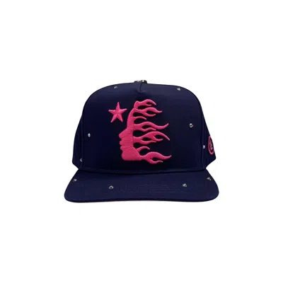 Pre-owned Hellstar Og Logo Hat Snapback + Rhinestones 'navy' | Blue | Men's Size Onesize
