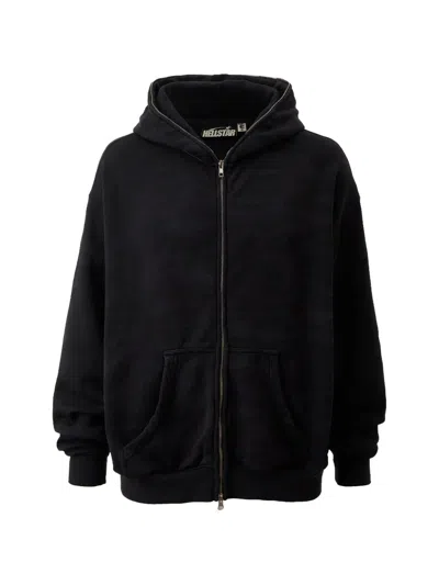 Hellstar Overdye Cheetah-print Hoodie In Black