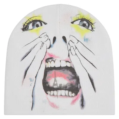 Hellstar Paint Surfer Face Beanie In White