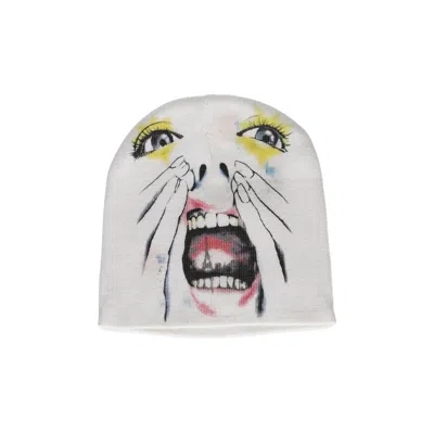Pre-owned Hellstar Paint Surfer Face Beanie 'white' | Men's Size Onesize