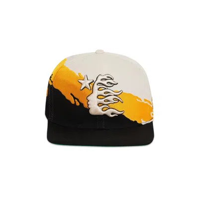 Pre-owned Hellstar Paintbrush Snapback Hat 'orange/black' In Multi-color