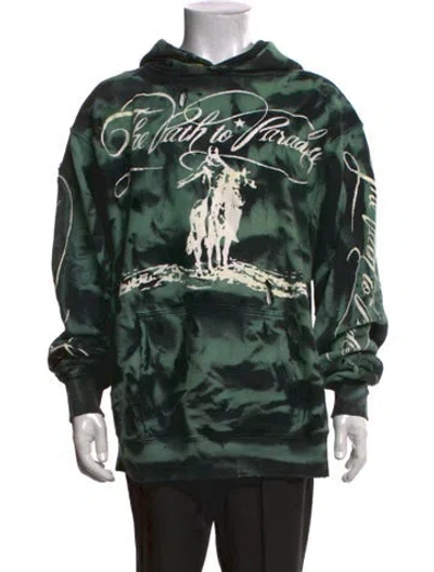 Pre-owned Hellstar Paradise Tie-dye Print Hoodie In Green