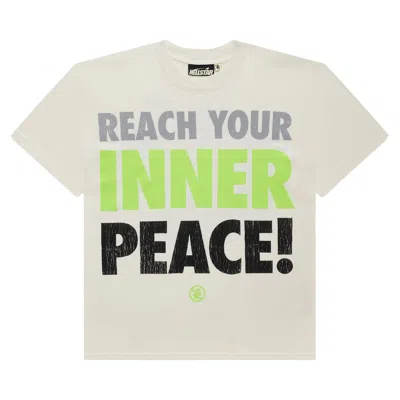 Pre-owned Hellstar Peace T-shirt 'white' In Cream