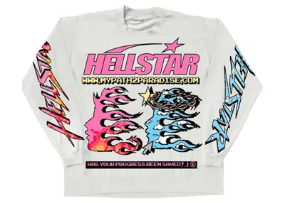 Pre-owned Hellstar Pixel Long Sleeve Tee Shirt In White