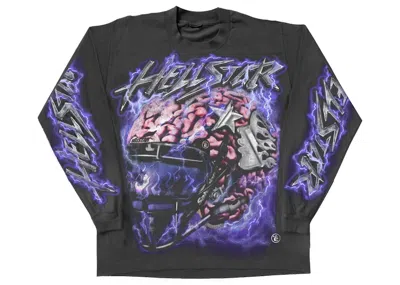 Pre-owned Hellstar Powered By The Star Long Sleeve Tee Shirt In Black