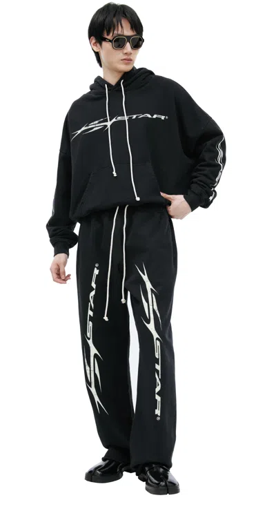 Hellstar Printed Cotton Trousers In Gray