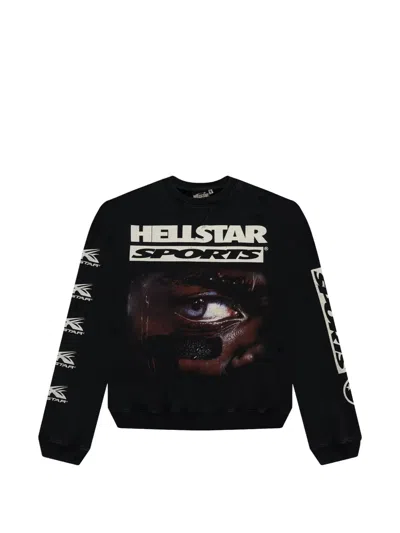 Hellstar Printed Crewneck Longsleeve Sweatshirt In Black