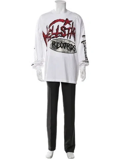 Pre-owned Hellstar Records Graphic Print T-shirt In White