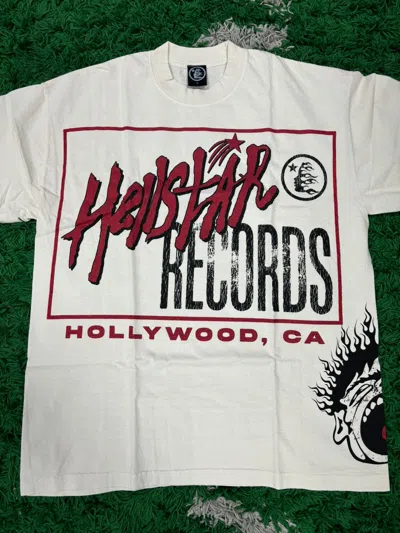 Pre-owned Hellstar Records T Shirt Large In Cream