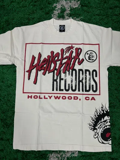 Pre-owned Hellstar Records T Shirt Medium In Cream