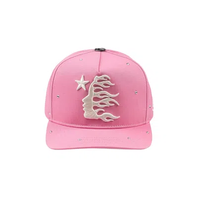 Pre-owned Hellstar Rhinestone Logo Cap 'pink' | Men's Size Onesize