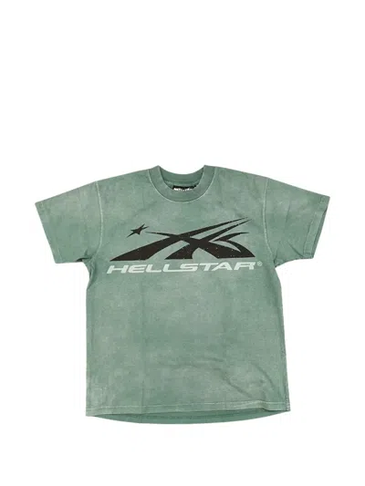 Hellstar Logo-print Rhinestone-embellished T-shirt In Blue