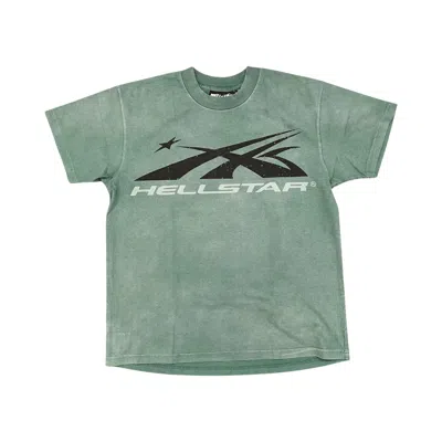 Pre-owned Hellstar Rhinestones Classic Logo T-shirt 'green' | Men's Size Xxl