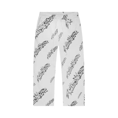 Pre-owned Hellstar Roll Print Graffiti Baggy Sweatpant 'white' | Men's Size L
