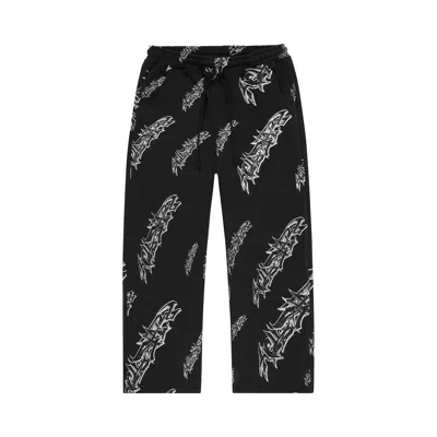 Pre-owned Hellstar Roll Print Graffiti Baggy Sweatpants 'black' | Men's Size Xl