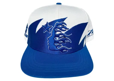 Pre-owned Hellstar Shark Tee Shirtth Snapback In Off White/royal Blue