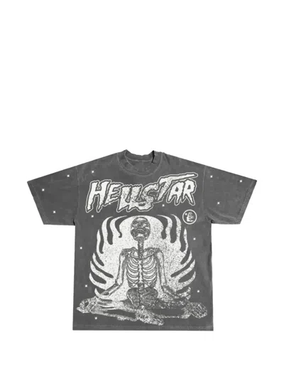 Hellstar Skeleton Graphic T-shirt In Gray