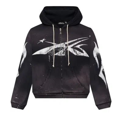 Pre-owned Hellstar Spiderweb Sport Logo Zip-up 'black'