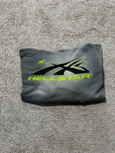 Pre-owned Hellstar Sport Hoodie Grey Green Size Xl