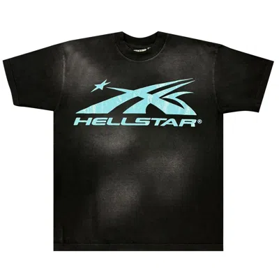 Pre-owned Hellstar Sports Core Logo T-shirt 'black/aqua Blue'