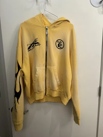 Pre-owned Hellstar Sports Logo Zip Up In Yellow