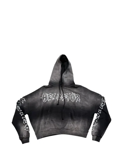 Hellstar Stars Shine Graffiti-lettering Hoodie In Black