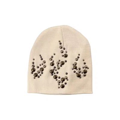Pre-owned Hellstar Studded Flame Beanie 'white' | Men's Size Onesize