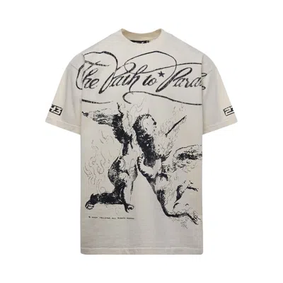 Pre-owned Hellstar Studios Brick Wall T-shirt 'white' In Cream