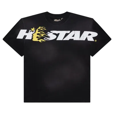 Pre-owned Hellstar Studios Cartoon Logo T-shirt 'yellow' In Black