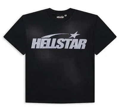 Pre-owned Hellstar Studios Glitter Classic Logo Short Sleeve Tee Shirt Black