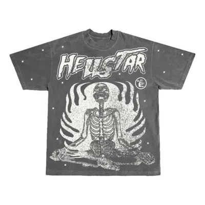 Hellstar Studios Inner Peace T-shirt 'faded Black' In Gray