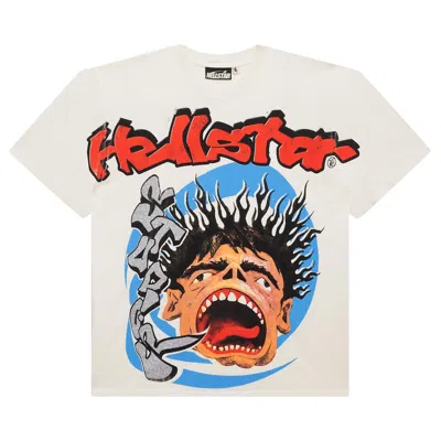 Pre-owned Hellstar Studios Screaming Kid T-shirt 'white' In Cream