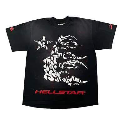 Pre-owned Hellstar Studios Thorn Short Sleeve Tee Shirt Black Red