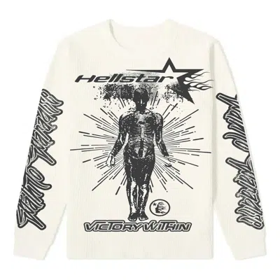 Hellstar Studios Victory Thermal Long Sleeve T-shirt 'cream' In Neutral