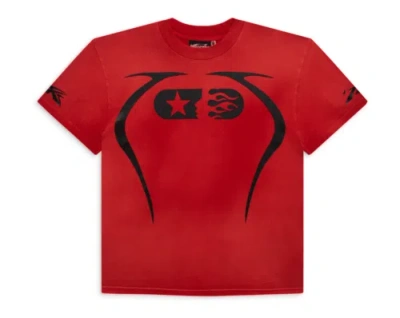 Pre-owned Hellstar Studios Warm Up Short Sleeve Tee Shirt Red