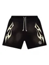 Hellstar Brown Print Shorts In Black