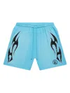 Hellstar The  Flame Track Shorts In Blue