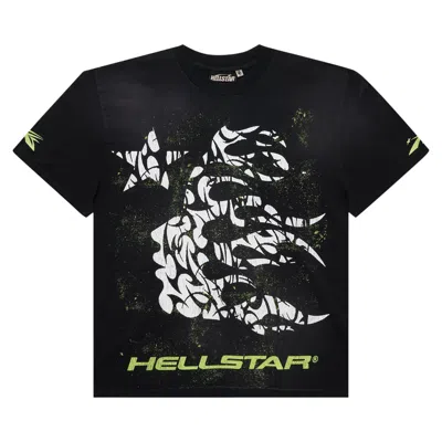 Pre-owned Hellstar Thorn Glitter T-shirt 'green' In Black